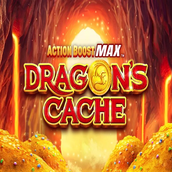 Action Boost Max Dragon's Cache by SpinPlay Games, showcased at netmaks.pl – game logo